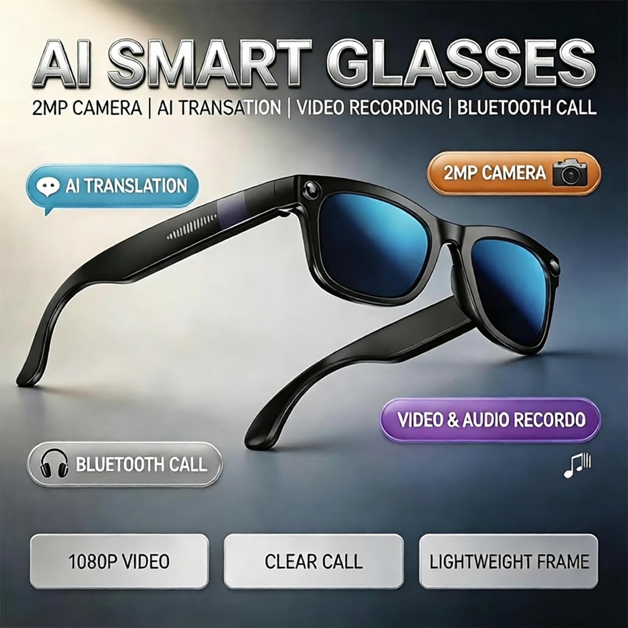 Audio Music Videos - Nieuwe AI Bluetooth Smart Bril Met
