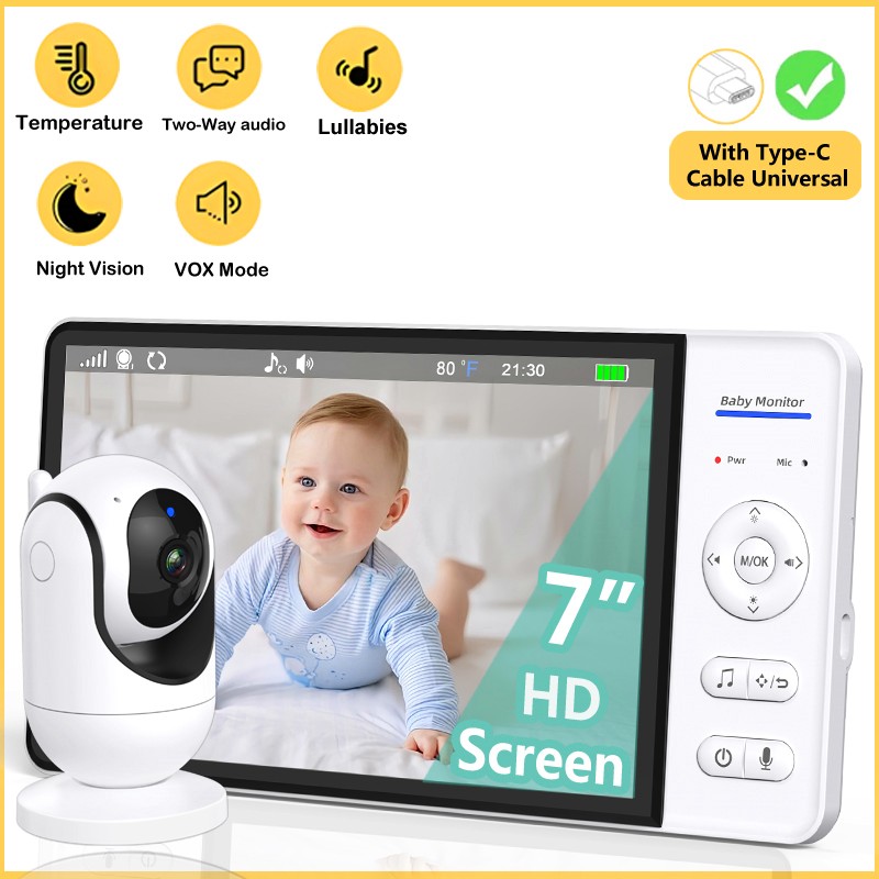 Audio Music Videos - Geen WiFi 7 inch babyfoon 2-weg