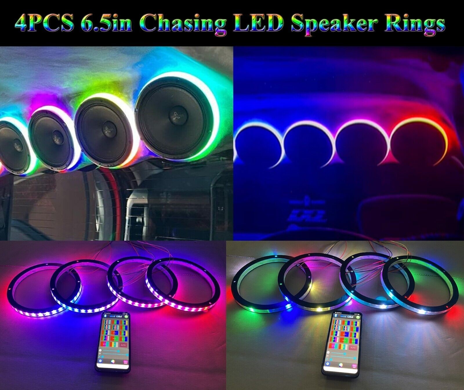 Audio Music Hub - 4 stuks auto custom audio verlichtings