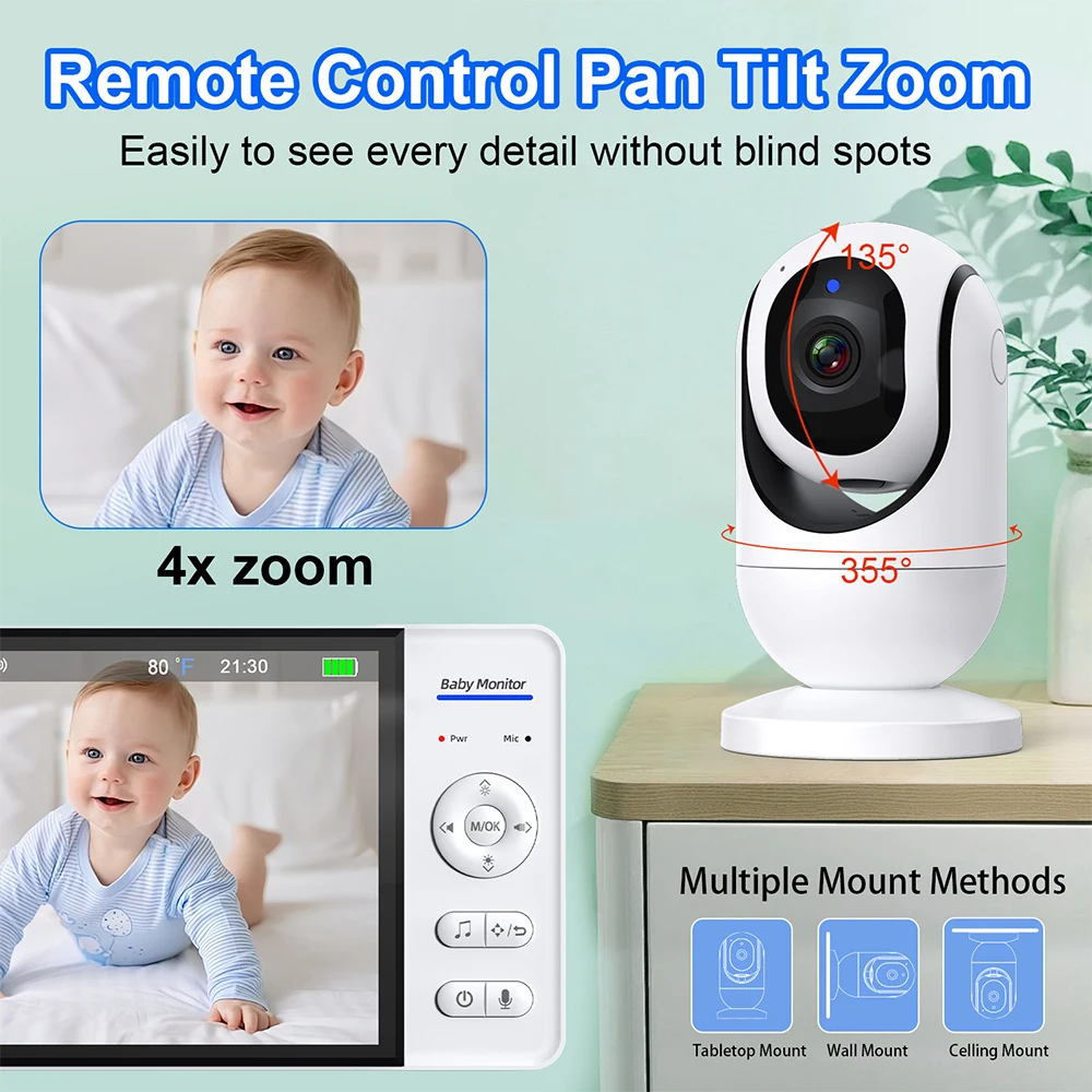 Geen WiFi 7 inch babyfoon 2-we - Audio Music Videos recensie en prijs