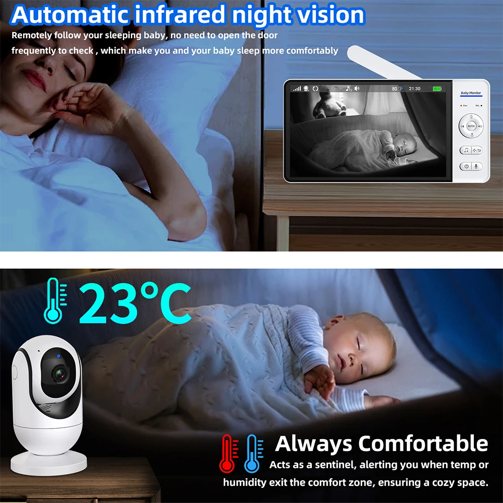Geen WiFi 7 inch babyfoon 2-we - Audio Music Videos recensie en prijs