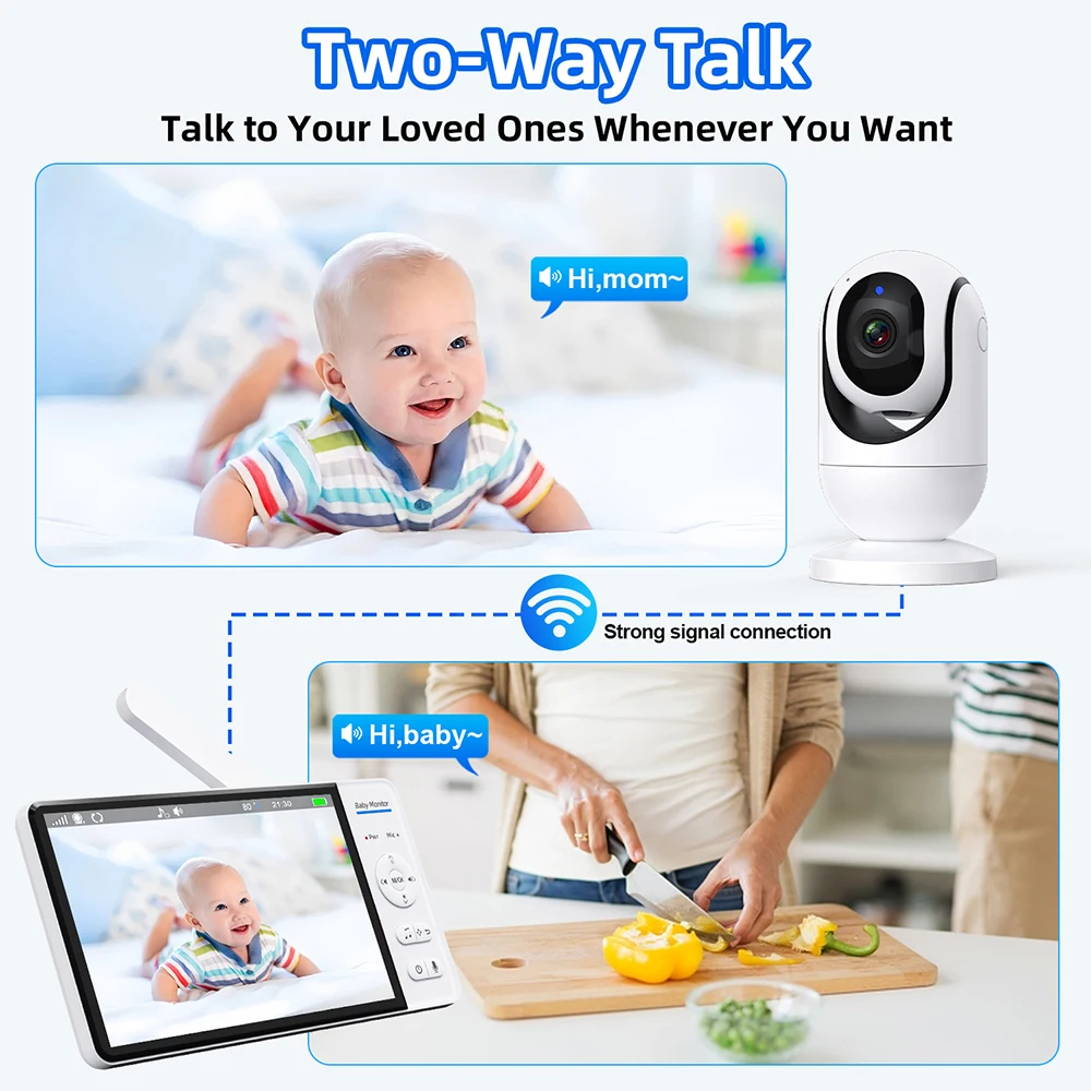 Geen WiFi 7 inch babyfoon 2-we - Audio Music Videos recensie en prijs