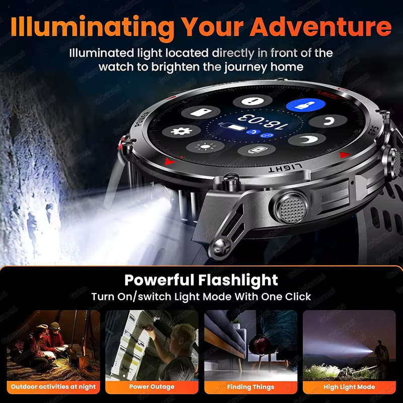 Militaire 540mAh GPS Smart Wat - Audio Music Light recensie en prijs