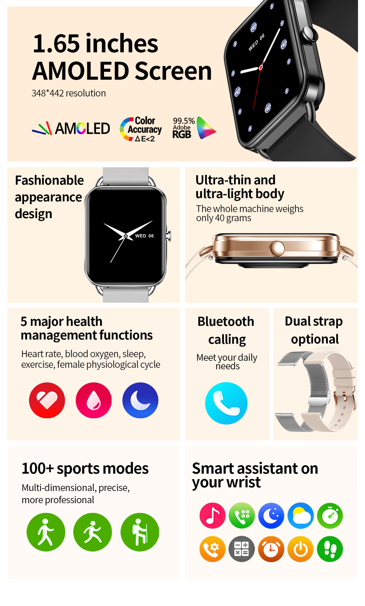 2024 Smart Horloge Android Tel - Audio Music Light recensie en prijs